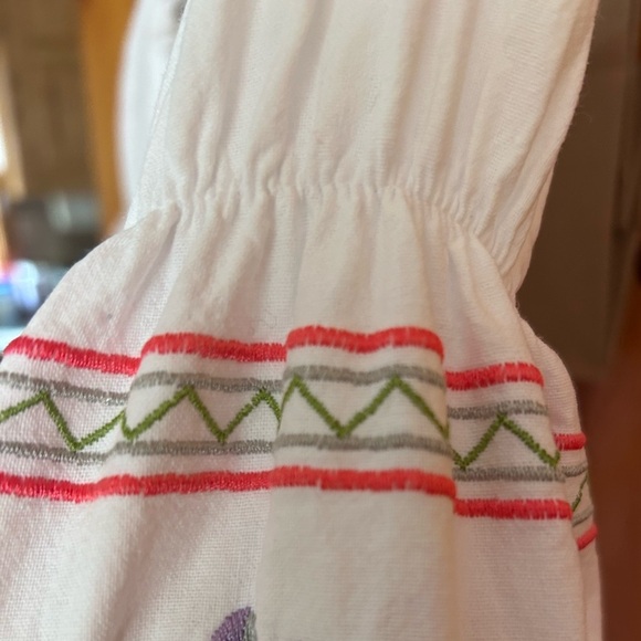 GiocamWhite Embroidered Off-Shoulder CottonDress Boho Bridal Beach Goddess Vibes - Picture 10 of 16